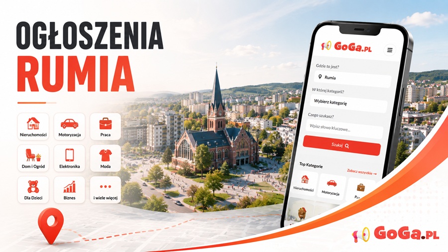 Ogłoszenia Rumia na GoGa.pl – serwis ogłoszeniowy z kategoriami nieruchomości, motoryzacja, praca